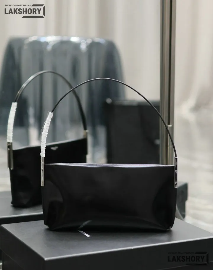 YSL 1:1 Mirror Replica Brushed Small Suzanne Rigid Bag Black 28CM/11IN Replica Hobo Bags YSL 1:1 Mirror Replica Brushed Small Suzanne Rigid Bag Black 28CM/11IN Replica Hobo Bags