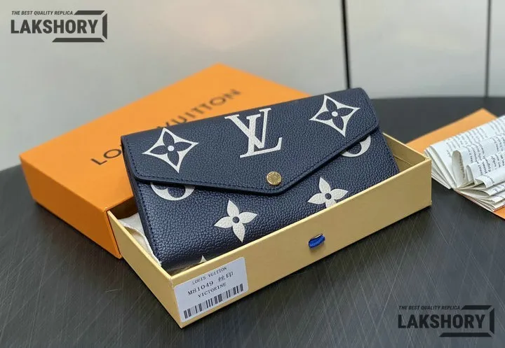 Louis Vuitton 1:1 Mirror Replica Sarah Wallet Bicolor Monogram Empreinte Leather 19CM/7.5IN Louis Vuitton Replica Wallets Louis Vuitton 1:1 Mirror Replica Sarah Wallet Bicolor Monogram Empreinte Leather 19CM/7.5IN Louis Vuitton Replica Wallets
