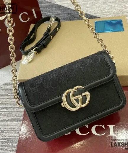 Gucci 1:1 Mirror Replica Go Small GG Canvas Shoulder Bag 21.5CM/8.5IN Gucci Replica Marmont Bags