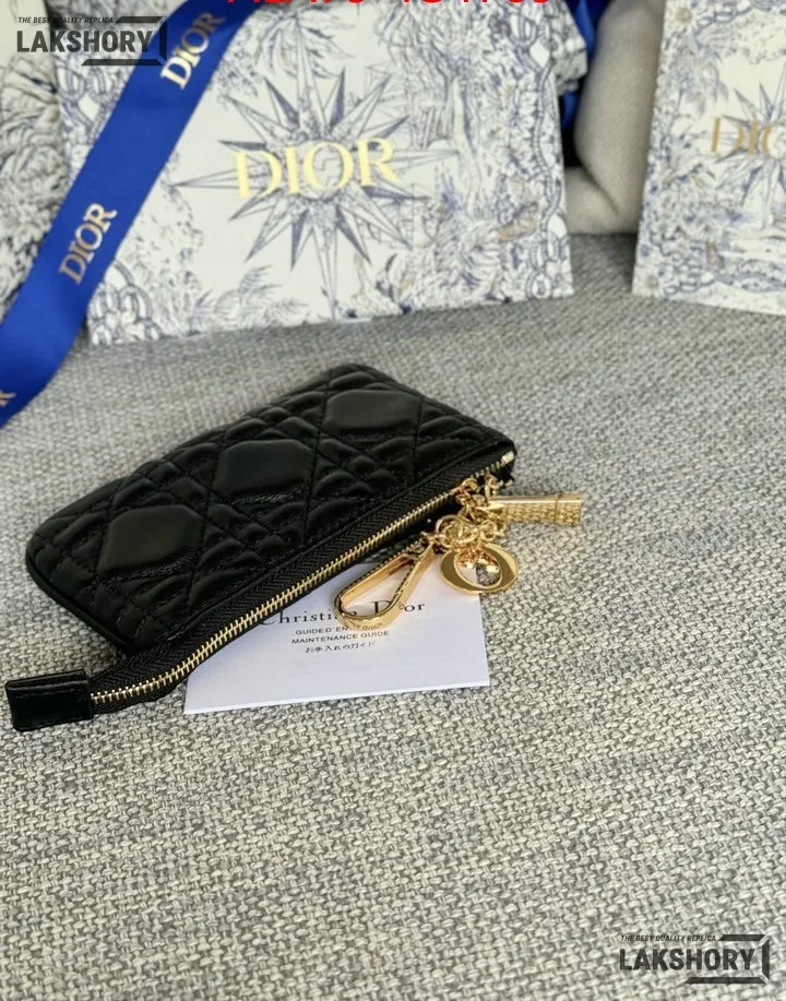 Dior 1:1 Mirror Replica Lambskin Cannage Lady Dior Zipped Key Case 7.6CM/3IN Christian Dior Replica Wallets Dior 1:1 Mirror Replica Lambskin Cannage Lady Dior Zipped Key Case 7.6CM/3IN Christian Dior Replica Wallets