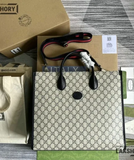 Gucci 1:1 Mirror Replica Interlocking G Large GG Supreme Tote 37.5CM/14.8IN Gucci Replica Ophidia Bags