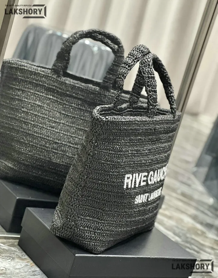 YSL 1:1 Mirror Replica Raffia Embroidered Rive Gauche Tote Bag 38CM/15IN Replica Tote Bags YSL 1:1 Mirror Replica Raffia Embroidered Rive Gauche Tote Bag 38CM/15IN Replica Tote Bags