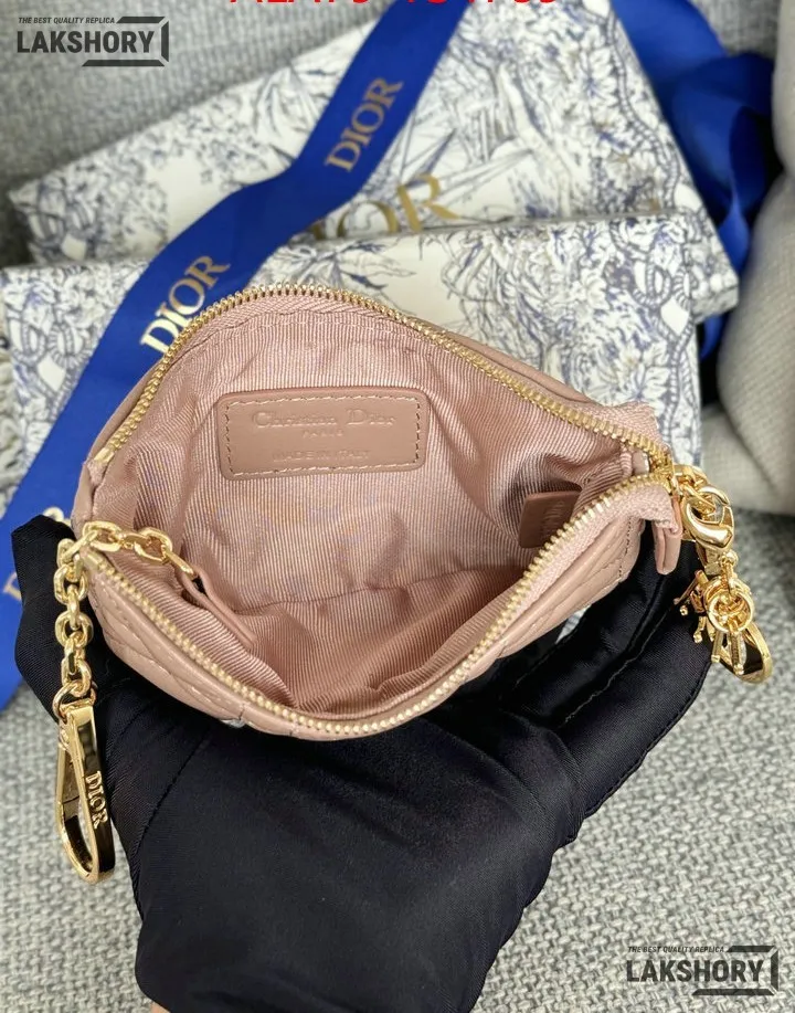 Dior 1:1 Mirror Replica Lambskin Cannage Lady Dior Zipped Key Case 7.6CM/3IN Christian Dior Replica Wallets Dior 1:1 Mirror Replica Lambskin Cannage Lady Dior Zipped Key Case 7.6CM/3IN Christian Dior Replica Wallets