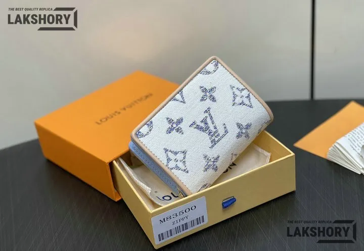 Louis Vuitton 1:1 Mirror Replica Monogram Jacquard Lou Wallet White 11.5CM/4.5IN Louis Vuitton Replica Wallets Louis Vuitton 1:1 Mirror Replica Monogram Jacquard Lou Wallet White 11.5CM/4.5IN Louis Vuitton Replica Wallets
