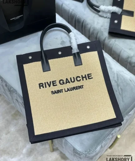 YSL 1:1 Mirror Replica Cowhide Rive Gauche Tote Bag 38CM/15.0IN Replica Tote Bags