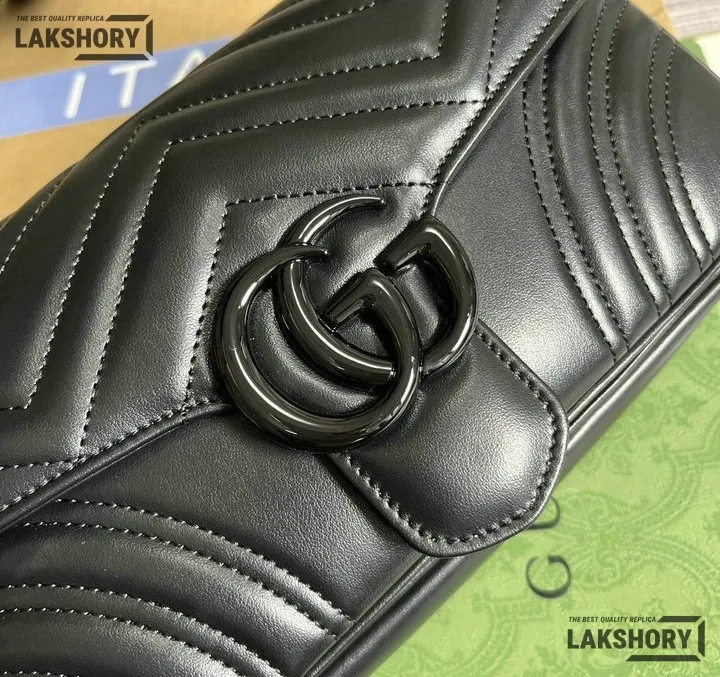 Gucci 1:1 Mirror Replica Matelasse GG Marmont 2.0 Monochrome Bag 26.5CM/10.4IN Gucci Replica Marmont Bags Gucci 1:1 Mirror Replica Matelasse GG Marmont 2.0 Monochrome Bag 26.5CM/10.4IN Gucci Replica Marmont Bags