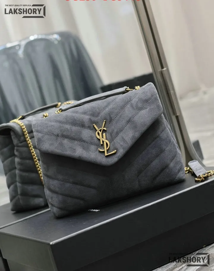 YSL 1:1 Mirror Replica Suede Calfskin Small Loulou Chain Satchel 24CM/9.4IN Replica Crossbody Bags YSL 1:1 Mirror Replica Suede Calfskin Small Loulou Chain Satchel 24CM/9.4IN Replica Crossbody Bags