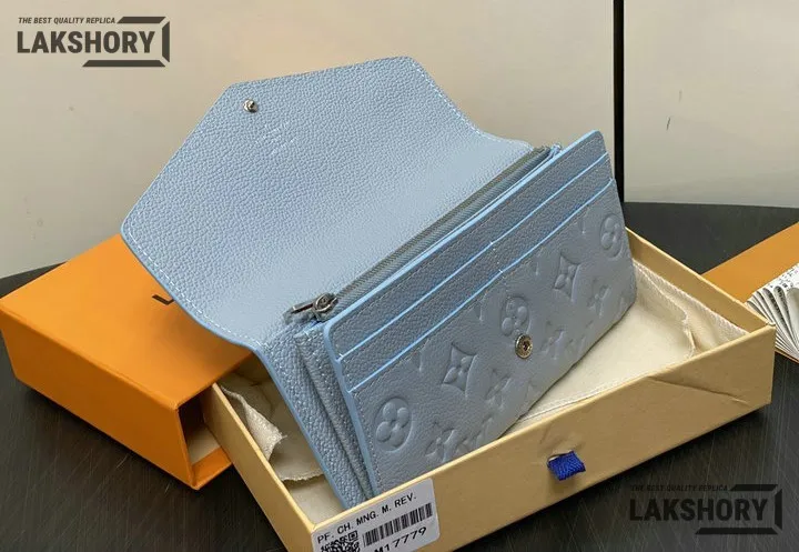 Louis Vuitton 1:1 Mirror Replica Sarah Wallet Monogram Empreinte Leather 19CM/7.5IN Louis Vuitton Replica Wallets Louis Vuitton 1:1 Mirror Replica Sarah Wallet Monogram Empreinte Leather 19CM/7.5IN Louis Vuitton Replica Wallets