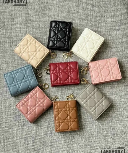 Dior 1:1 Mirror Replica Lambskin Cannage Mini Lady Dior Wallet 9CM/3.5IN Christian Dior Replica Wallets