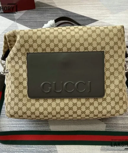 Gucci 1:1 Mirror Replica GG Medium Duffle Bag Beige Dark Brown 44CM/17.3IN Gucci Replica Ophidia Bags