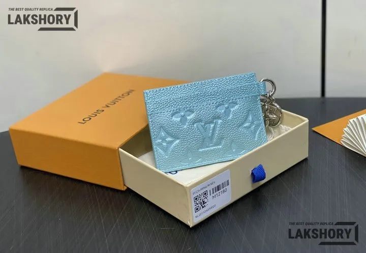 Louis Vuitton 1:1 Mirror Replica LV Charms Card Holder Pearly Lagoon Turquoise 7.5CM/3IN Louis Vuitton Replica Wallets Louis Vuitton 1:1 Mirror Replica LV Charms Card Holder Pearly Lagoon Turquoise 7.5CM/3IN Louis Vuitton Replica Wallets