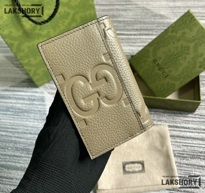 Gucci 1:1 Mirror Replica Leather Jumbo GG Card Case 7.5CM/3IN Gucci Replica Wallets Gucci 1:1 Mirror Replica Leather Jumbo GG Card Case 7.5CM/3IN Gucci Replica Wallets