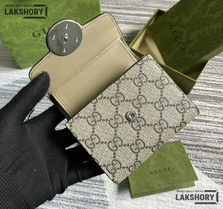 Gucci 1:1 Mirror Replica GG Medium Wallet Beige Ebony 11CM/4.3IN Gucci Replica Wallets Gucci 1:1 Mirror Replica GG Medium Wallet Beige Ebony 11CM/4.3IN Gucci Replica Wallets