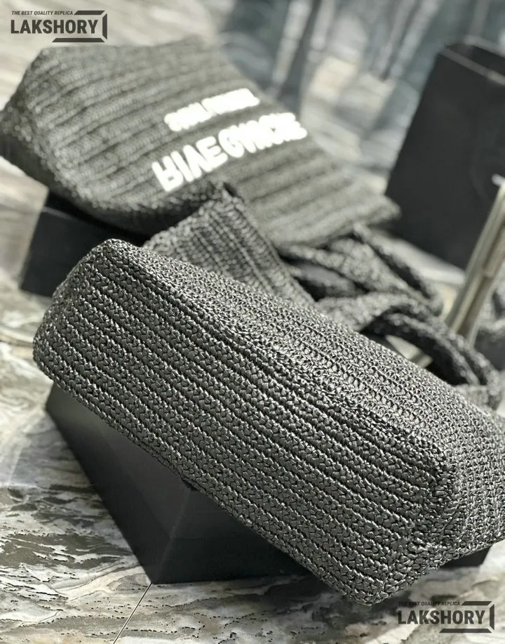 YSL 1:1 Mirror Replica Raffia Embroidered Rive Gauche Tote Bag 38CM/15IN Replica Tote Bags YSL 1:1 Mirror Replica Raffia Embroidered Rive Gauche Tote Bag 38CM/15IN Replica Tote Bags