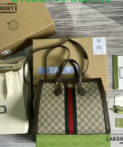Gucci 1:1 Mirror Replica Ophidia Large Tote Bag GG Supreme 33CM/13IN Gucci Replica Ophidia Bags