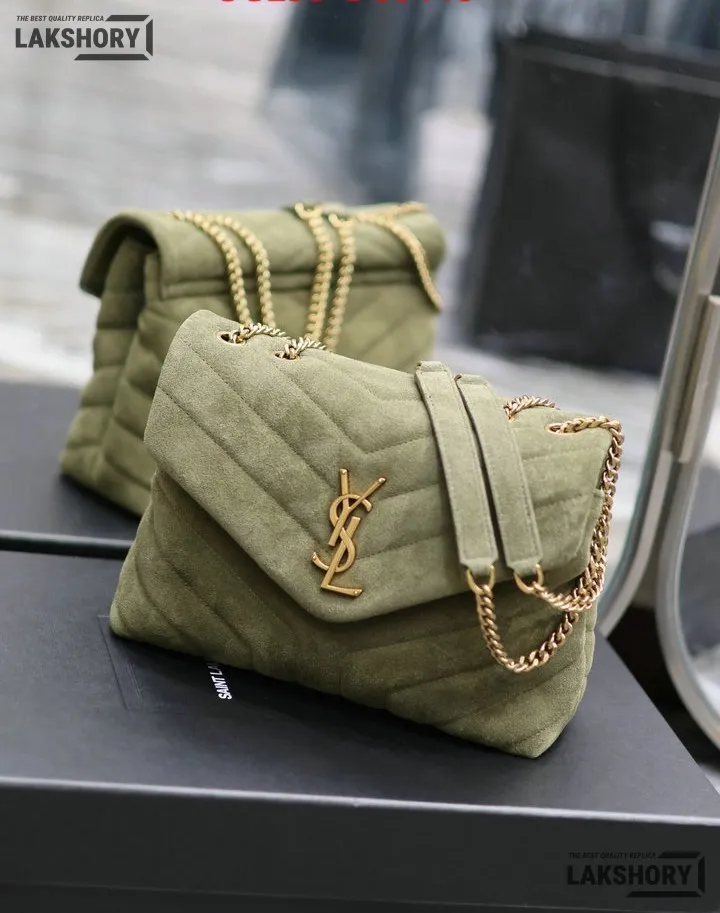 YSL 1:1 Mirror Replica Suede Calfskin Small Loulou Chain Satchel 24CM/9.4IN Replica Crossbody Bags YSL 1:1 Mirror Replica Suede Calfskin Small Loulou Chain Satchel 24CM/9.4IN Replica Crossbody Bags