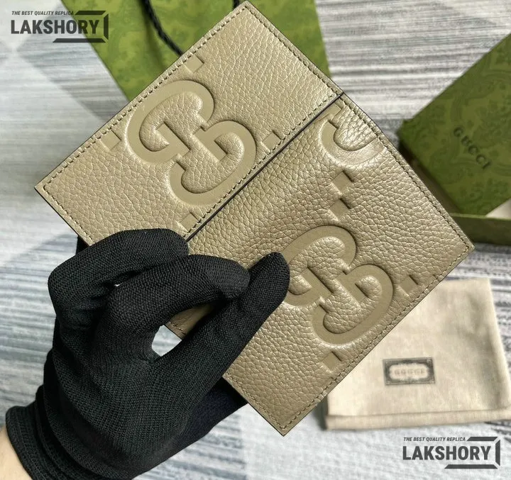 Gucci 1:1 Mirror Replica Leather Jumbo GG Card Case 7.5CM/3IN Gucci Replica Wallets Gucci 1:1 Mirror Replica Leather Jumbo GG Card Case 7.5CM/3IN Gucci Replica Wallets