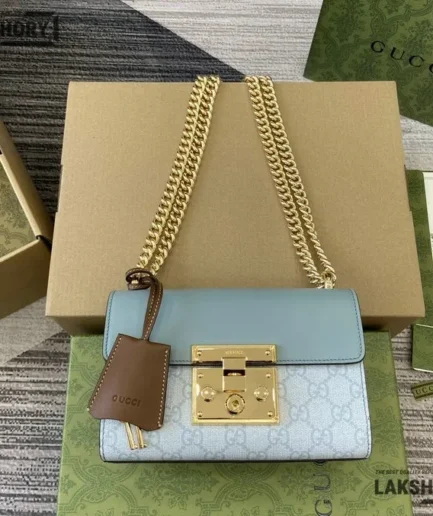 Gucci 1:1 Mirror Replica Padlock GG Supreme Small Shoulder Bag 20CM/7.9IN Gucci Replica Padlock Bags