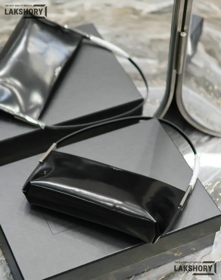 YSL 1:1 Mirror Replica Brushed Small Suzanne Rigid Bag Black 28CM/11IN Replica Hobo Bags YSL 1:1 Mirror Replica Brushed Small Suzanne Rigid Bag Black 28CM/11IN Replica Hobo Bags