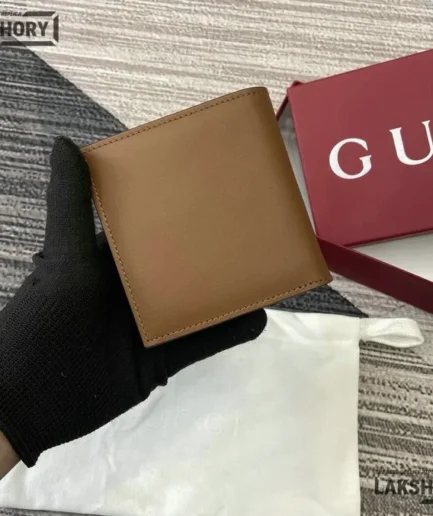 Gucci 1:1 Mirror Replica Emblem Bi-fold w/ Gucci Logo Wallet 10CM/3.9IN Gucci Replica Wallets