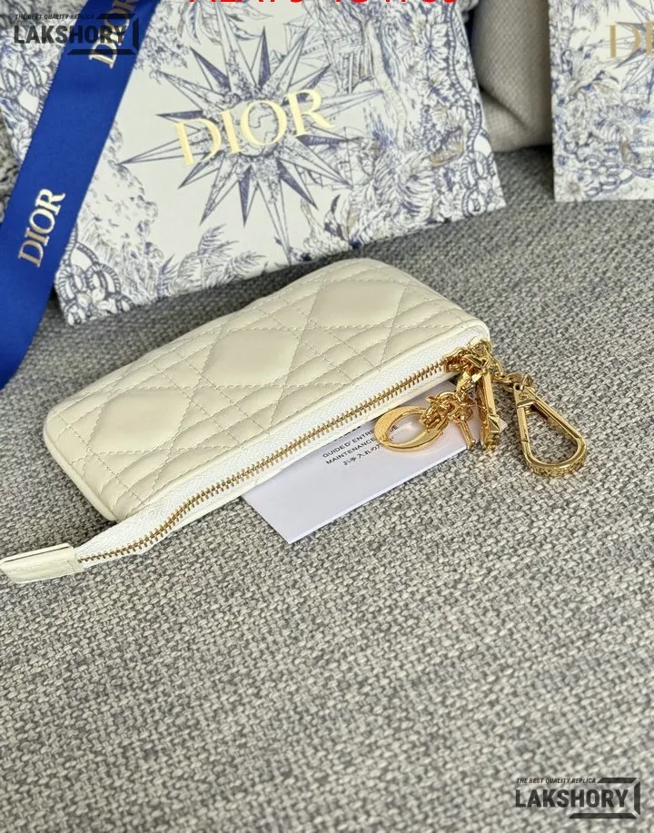 Dior 1:1 Mirror Replica Lambskin Cannage Lady Dior Zipped Key Case 7.6CM/3IN Christian Dior Replica Wallets Dior 1:1 Mirror Replica Lambskin Cannage Lady Dior Zipped Key Case 7.6CM/3IN Christian Dior Replica Wallets