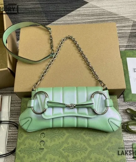 Gucci 1:1 Mirror Replica Iridescent Nappa Horsebit Vertical Matelasse 27CM/10.6IN Gucci Replica Horsebit Bags