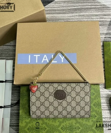 Gucci 1:1 Mirror Replica Strawberry Interlocking G Barrel Purse 20CM/7.9IN Gucci Replica Wallets