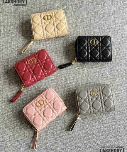 Dior 1:1 Mirror Replica Supple Cannage Caro Scarlet Zipped Wallet 12CM/4.7IN Christian Dior Replica Wallets