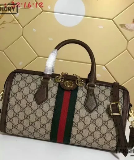 Gucci 1:1 Mirror Replica Medium Web Ophidia GG Top Handle 32CM/12.6IN Gucci Replica Ophidia Bags