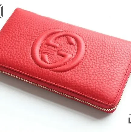 Gucci 1:1 Mirror Replica Pebbled Soho Zip Around Wallet 19CM/7.5IN Gucci Replica Wallets