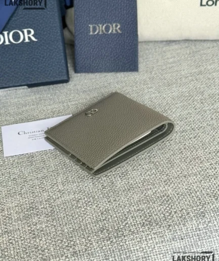 Dior 1:1 Mirror Replica Grained Leather CD Icon Bifold Wallet 9.5CM/3.7IN Christian Dior Replica Wallets