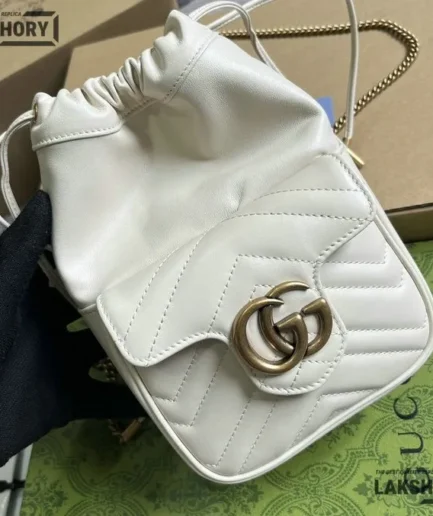 Gucci 1:1 Mirror Replica GG Marmont Mini Bucket Bag 20CM/7.9IN Gucci Replica Marmont Bags