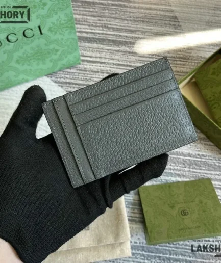 Gucci 1:1 Mirror Replica GG Marmont 10 Card Slots Case Grey 8CM/3.1IN Gucci Replica Wallets