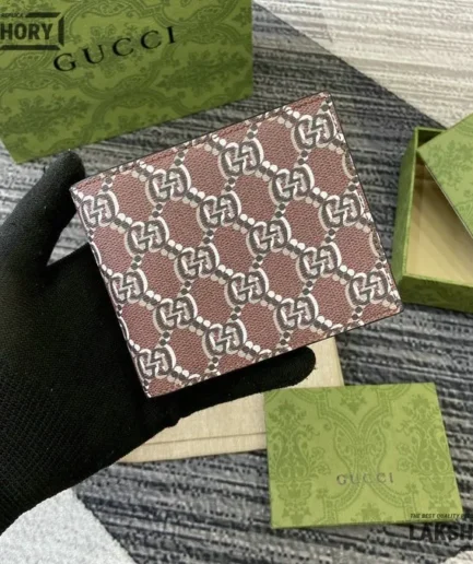 Gucci 1:1 Mirror Replica Bi-fold Wallet w/ GG Shadow Canvas 9CM/3.5IN Gucci Replica Wallets
