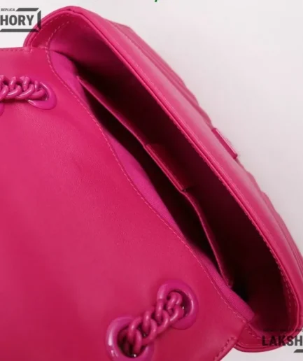 Gucci 1:1 Mirror Replica Matelasse Monochrome GG Marmont Fuxia 23CM/9.1IN Gucci Replica Marmont Bags