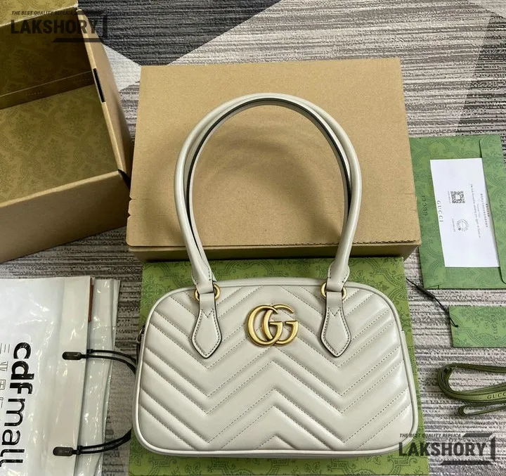 Gucci 1:1 Mirror Replica Medium GG Marmont Black White 25.5CM/10IN Gucci Replica Marmont Bags Gucci 1:1 Mirror Replica Medium GG Marmont Black White 25.5CM/10IN Gucci Replica Marmont Bags