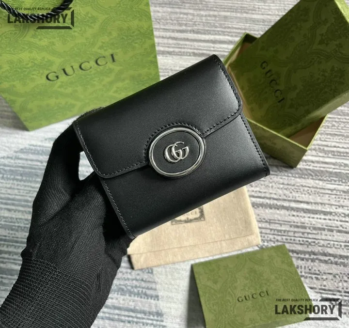 Gucci 1:1 Mirror Replica Petite GG Medium Wallet Black 11CM/4.3IN Gucci Replica Wallets Gucci 1:1 Mirror Replica Petite GG Medium Wallet Black 11CM/4.3IN Gucci Replica Wallets