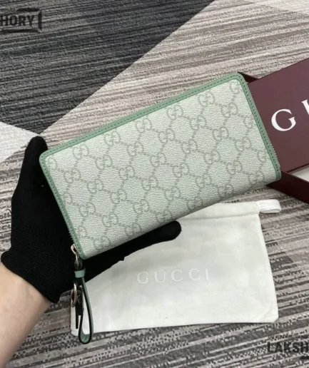 Gucci 1:1 Mirror Replica GG Emblem Zip Around Wallet 19CM/7.5IN Gucci Replica Wallets