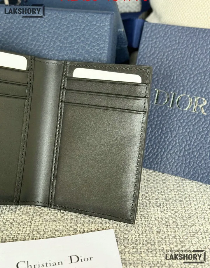 Dior 1:1 Mirror Replica CD Icon Vertical Bifold Card Holder 11.2CM/4.4IN Christian Dior Replica Wallets Dior 1:1 Mirror Replica CD Icon Vertical Bifold Card Holder 11.2CM/4.4IN Christian Dior Replica Wallets