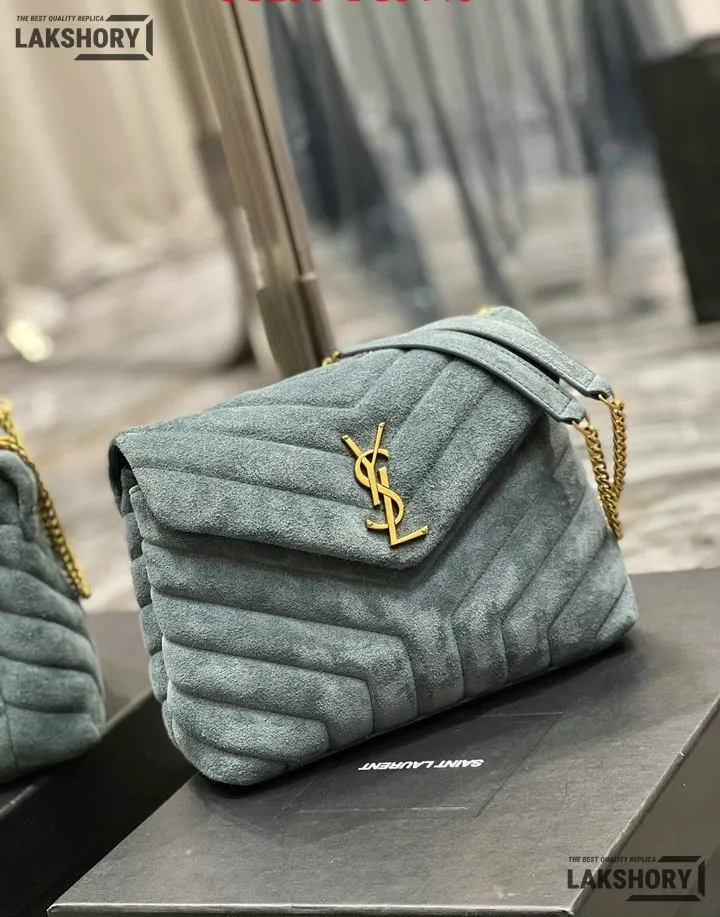 YSL 1:1 Mirror Replica Suede Calfskin Small Loulou Chain Satchel 24CM/9.4IN Replica Crossbody Bags YSL 1:1 Mirror Replica Suede Calfskin Small Loulou Chain Satchel 24CM/9.4IN Replica Crossbody Bags