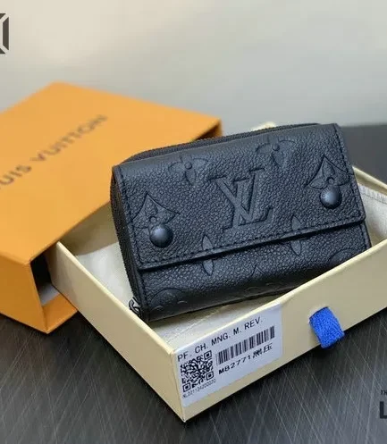 Louis Vuitton 1:1 Mirror Replica Zipped Organizer Monogram Eclipse 10.5CM/4.1IN Louis Vuitton Replica Wallets