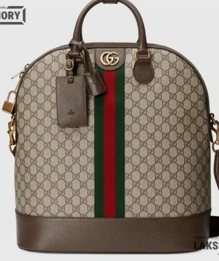 Gucci 1:1 Mirror Replica GG Supreme Savoy Ophidia Web Bowling Bag 43.5CM/17.1IN Gucci Replica Backpacks