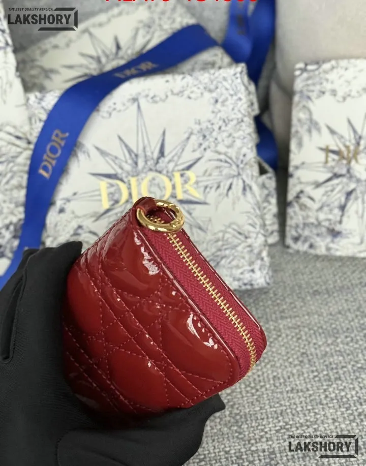 Dior 1:1 Mirror Replica Dior Microcannage Patent Leather Croisiere Wallet on Chain 11CM/4.3IN Christian Dior Replica Wallets Dior 1:1 Mirror Replica Dior Microcannage Patent Leather Croisiere Wallet on Chain 11CM/4.3IN Christian Dior Replica Wallets