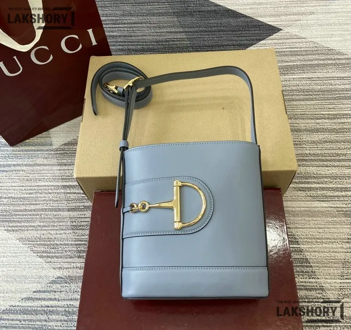 Gucci 1:1 Mirror Replica 73 Small Blue Taupe Bucket Bag 20CM/7.9IN Gucci Replica Horsebit Bags Gucci 1:1 Mirror Replica 73 Small Blue Taupe Bucket Bag 20CM/7.9IN Gucci Replica Horsebit Bags