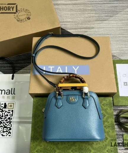 Gucci 1:1 Mirror Replica Calfskin Mini Diana Dome Tote Bag 20CM/7.9IN Gucci Replica Bamboo Bags