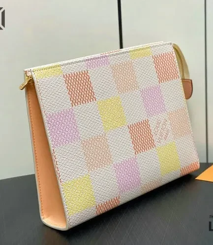 Louis Vuitton 1:1 Mirror Replica Toilet Pouch Peach 25CM/9.8IN Louis Vuitton Replica Wallets