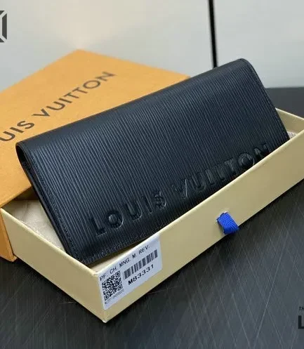 Louis Vuitton 1:1 Mirror Replica Brazza Wallet Black Epi Leather 19CM/7.5IN Louis Vuitton Replica Wallets