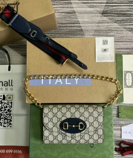 Gucci 1:1 Mirror Replica Horsebit 1955 Chain GG Azalea Web Mini 20CM/7.9IN Gucci Replica Horsebit Bags