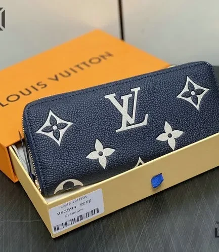 Louis Vuitton 1:1 Mirror Replica Cartera Clemence Bicolor Monogram Empreinte Leather 20CM/7.9IN Louis Vuitton Replica Wallets