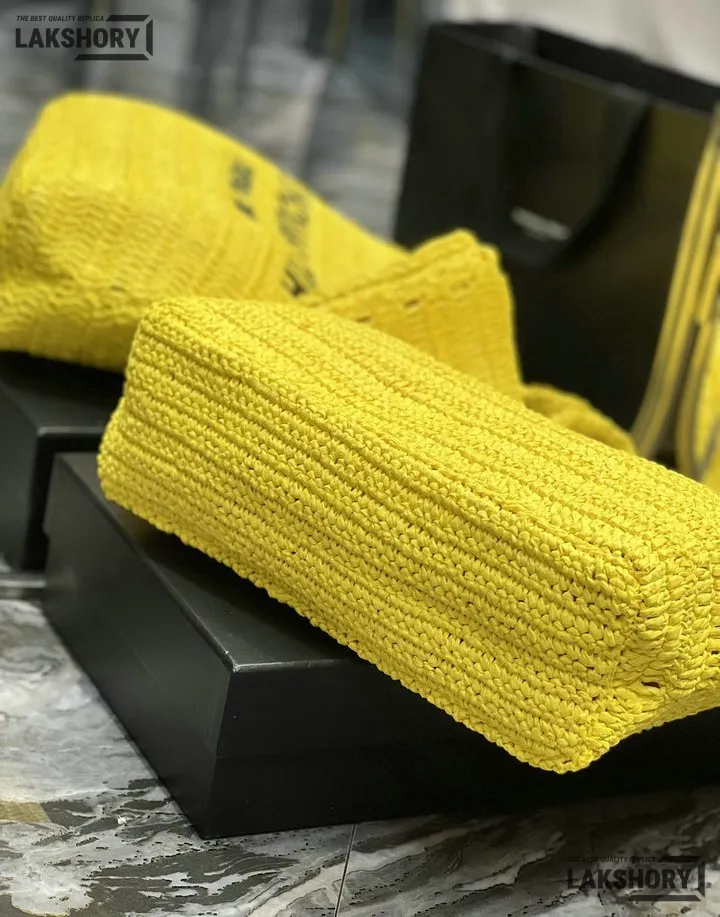 YSL 1:1 Mirror Replica Raffia Embroidered Rive Gauche Tote Bag 38CM/15IN Replica Tote Bags YSL 1:1 Mirror Replica Raffia Embroidered Rive Gauche Tote Bag 38CM/15IN Replica Tote Bags